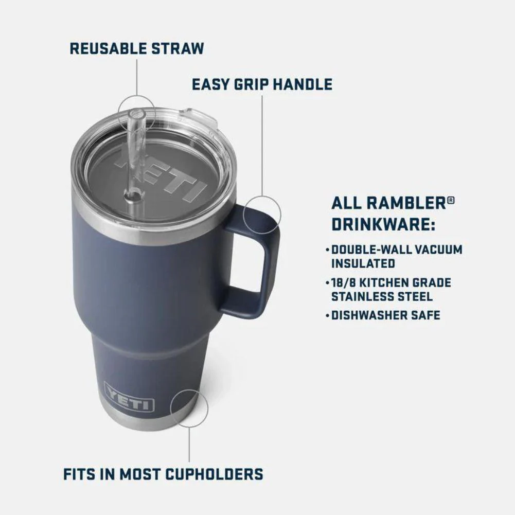 Yeti Rambler 35 OZ (994 ML) Straw Mug (Sea Foam) - Image 5
