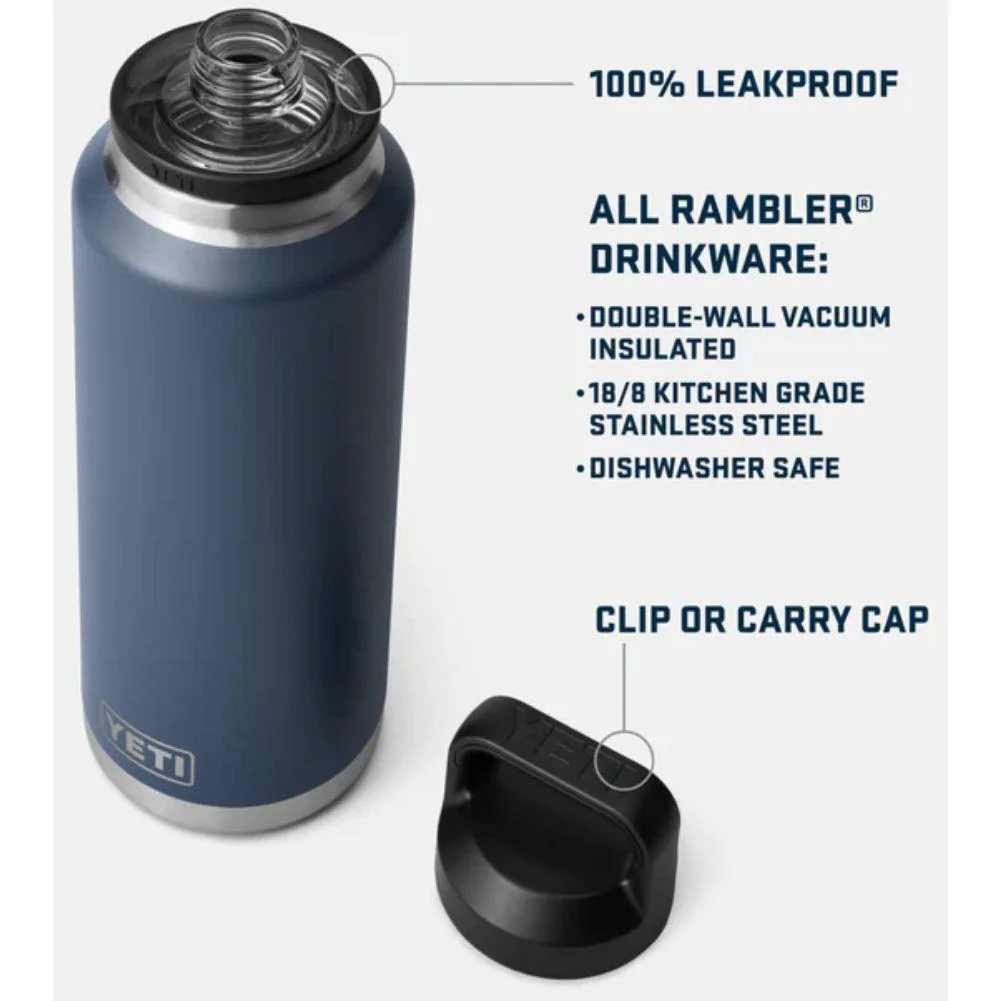 Yeti Rambler 46 OZ Bottle With Chug Cap (Navy) - Image 4