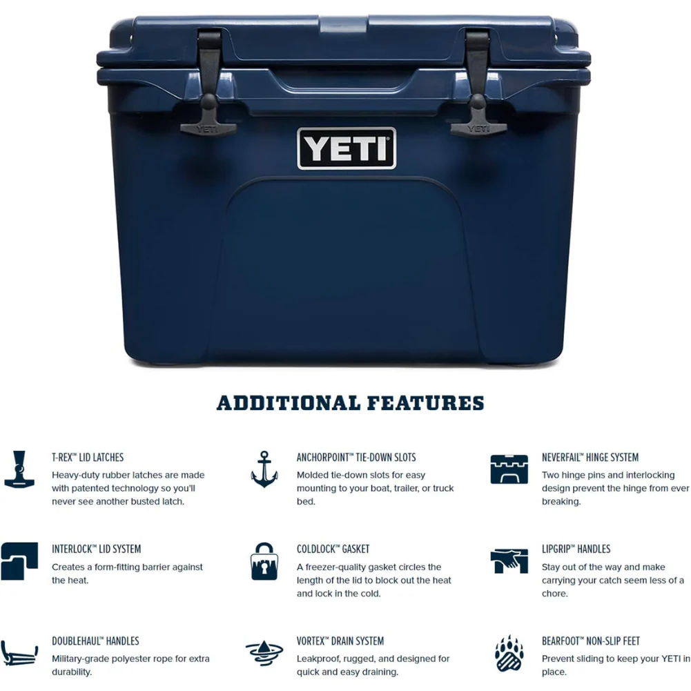 Yeti Tundra 35 Cool Box (Navy) - Image 6